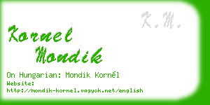 kornel mondik business card