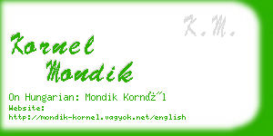 kornel mondik business card